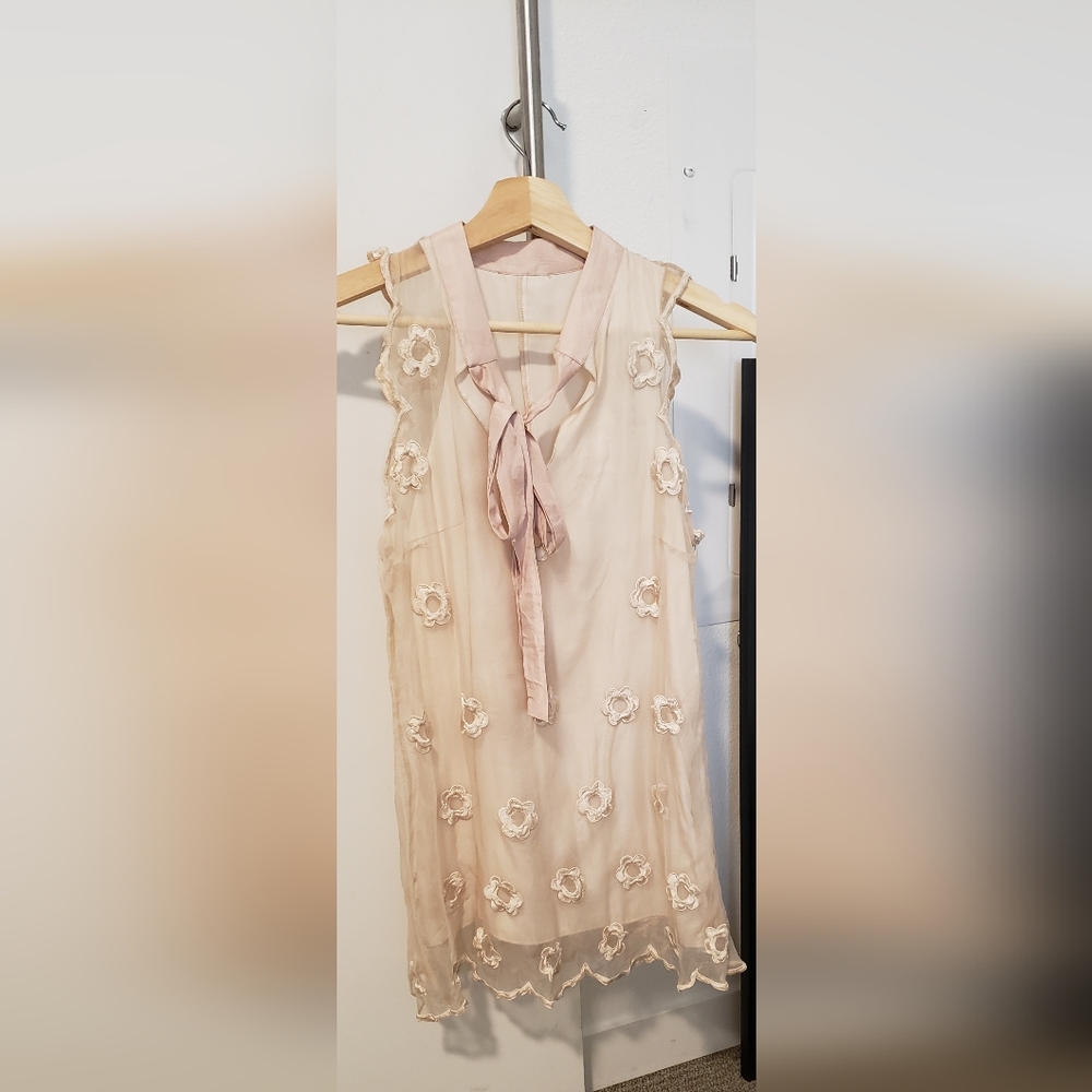 Red Valentino 100% Silk Floral Mini Dress Size 34 US Size 2